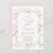 甘いベビーガールアジサイ赤ちゃんシャワー招待状 招待状 (正面/裏面)