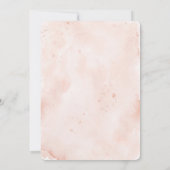 甘いベビーガールウォーター色バラ金ゴールド赤面ピンク 招待状 (裏面)