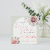 甘いベビーガールデザートカボスシャワー招待状 招待状 (スタンド正面)