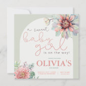 甘いベビーガールデザートカボスシャワー招待状 招待状 (正面)