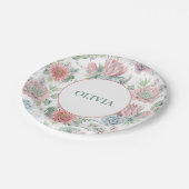 甘いベビーガールパープル&ピンクベビーシャワープレート ペーパープレート (アングル)