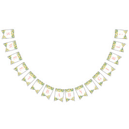 甘いベビーガールピンクレモンシトラスベビーシャワー バンティングフラッグ