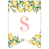 甘いベビーガールピンクレモンシトラスベビーシャワー バンティングフラッグ (第1の旗)