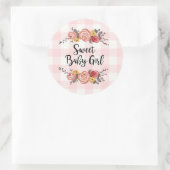 甘いベビーガールベビーシャワー ラウンドシール (バッグ)
