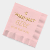 甘いベビーガールベビーシャワー 箔ナプキン (左)