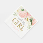 甘いベビーガール赤面ピンクのフローラベビーシャワー スタンダードランチョンナプキン (角)