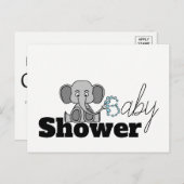 甘いベビーゾウ、ベビーシャワー招待状 インビテーションポストカード (正面/裏面)