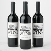 甘いベビーゾウ、ベビーシャワー ワインラベル (ボトル)