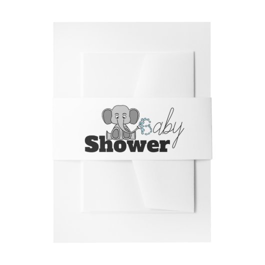 甘いベビーゾウ、ベビーシャワー 招待状ベリーバンド (正面例)