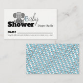 甘いベビーゾウ、赤ちゃんシャワーおむつラッフル エンクロージャーカード (正面/裏面)