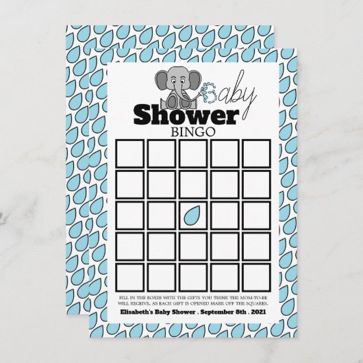 甘いベビーゾウ、赤ちゃんシャワービンゴ (正面/裏面)