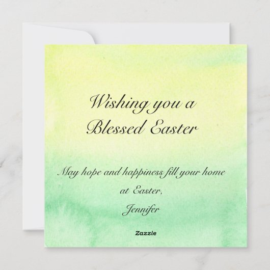 甘いベビーチックイースターカードパーソナライズ文字 シーズンカード (裏面)