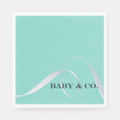 甘いベビーティール(緑がかった色)ブルースプリンクルシャワーパーティー スタンダードランチョンナプキン (正面)