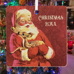 甘いベビートナカイSanta写真の追加ネームヴィンテージ メタルオーナメント<br><div class="desc">甘いベビートナカイSanta写真を追加ネームヴィンテージメタルオーナメント</div>