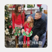 甘いベビートナカイSanta写真の追加ネームヴィンテージ メタルオーナメント (裏面)