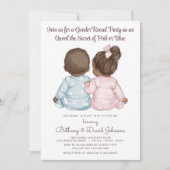 甘いベビーパジャマスジェンダーパーティーを表示 招待状 (正面)