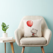 甘いベビーヒッポとレッドバルーン クッション (椅子)