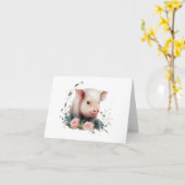 甘いベビーピグレット空白の花 カード (黄色い花)