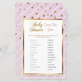 甘いベビーピンクと金ゴールドベビーシャワー – キャンディバー (正面/裏面)