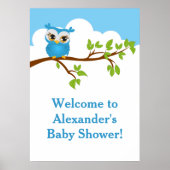 甘いベビーフクロウ男の子のシャワーのポスター ポスター (正面)