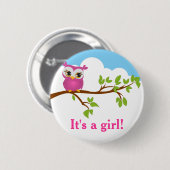 甘いベビーフクロウ赤ちゃんシャワーボタン 缶バッジ (正面&裏面)