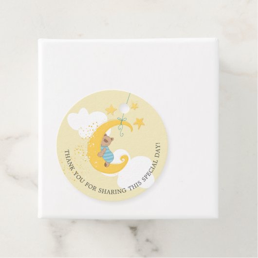 甘いベビーベアームーンベビーシャワーありがとう フェイバータグ (インサイチュ)