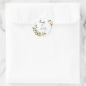 甘いベビーレモンベビーシャワーありがとうステッカー ラウンドシール (バッグ)