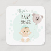 甘いベビー及びベビー用クマ風船ブック スクエア名刺 (裏面)