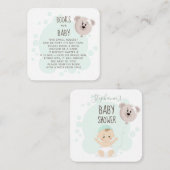 甘いベビー及びベビー用クマ風船ブック スクエア名刺 (正面/裏面)