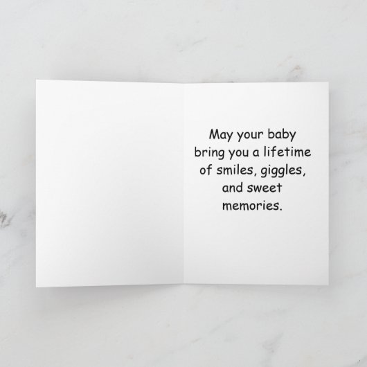 甘いベビー恵みカード – おめでとうございます カード (内部)