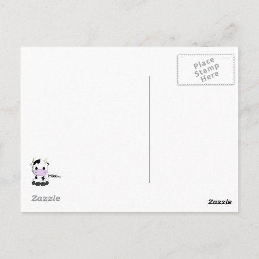 甘いベビー牛の漫画かわいいの子供のはがき ポストカード (裏面)