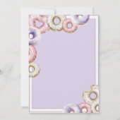 甘いベビー紫色のドーナツ水の色ベビーシャワー 招待状 (裏面)