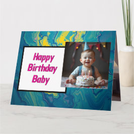 甘いベビー誕生日カード – インスタントダウンロード カード