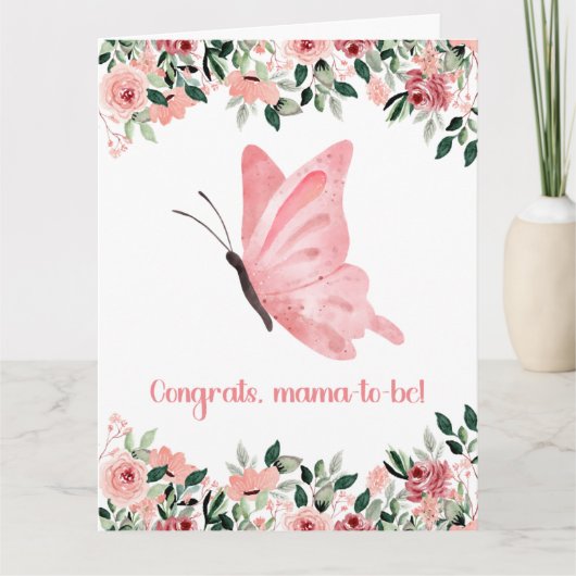 甘いベビー願い母親の妊娠おめでとう カード (正面)