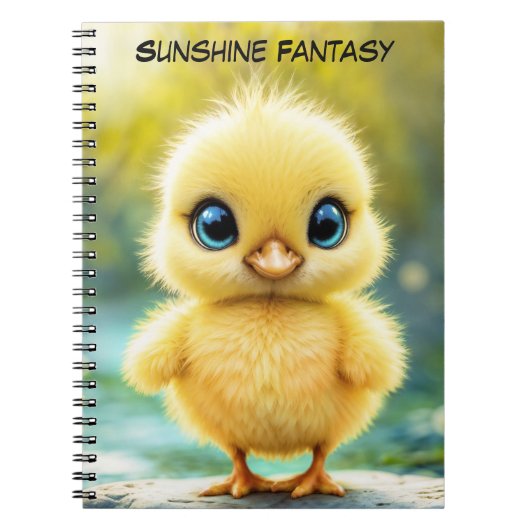 甘いベビー鳥の春牧草地の黄色い花 ノートブック (正面)
