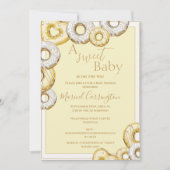 甘いベビー黄色のドーナツ水の色ベビーシャワー 招待状 (正面)