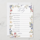 甘いベリーのベビーが赤ちゃんシャワーゲームカードを願う 招待状 (正面)