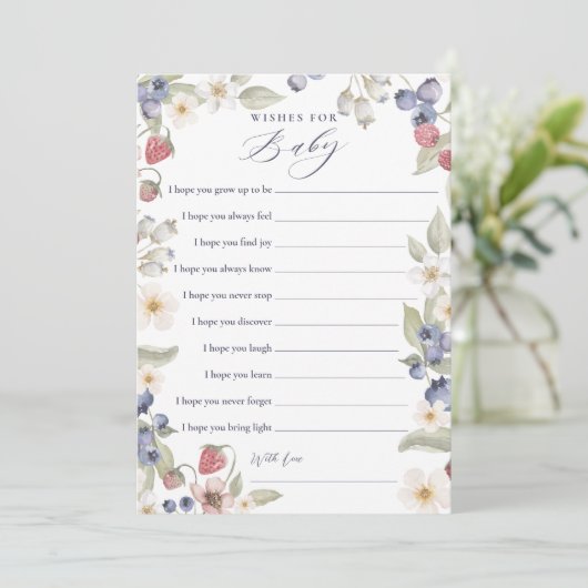 甘いベリーのベビーが赤ちゃんシャワーゲームカードを願う 招待状 (スタンド正面)