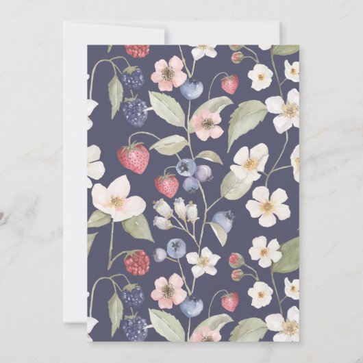 甘いベリーのベビーが赤ちゃんシャワーゲームカードを願う 招待状 (裏面)