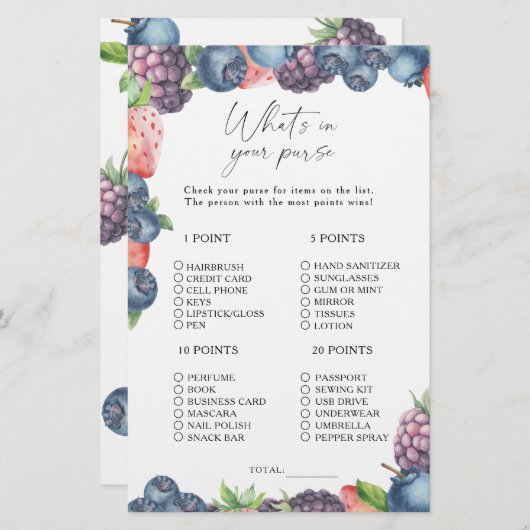 甘いベリー – あなたの財布のゲームの何 (正面/裏面)