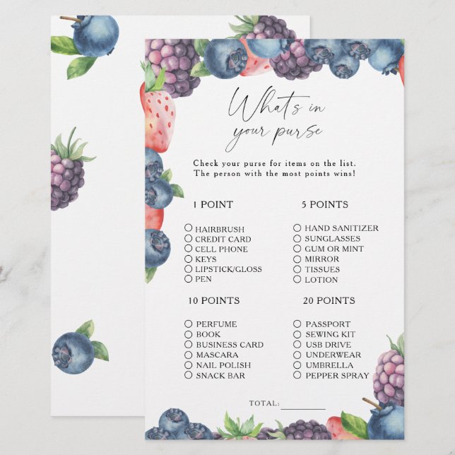 甘いベリー – あなたの財布のゲームの何 (正面/裏面)