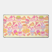 甘いベーカリーとドリンクイエローデスクマット デスクマット (正面)