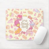 甘いベーカリーとドリンクイエロー マウスパッド (マウス)