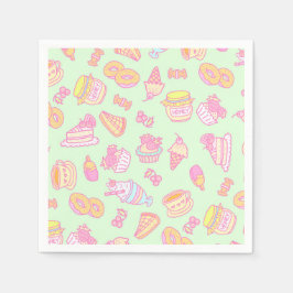 甘いベーカリーとドリンクグリーン スタンダードカクテルナプキン