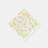 甘いベーカリーとドリンクグリーン スタンダードカクテルナプキン (角)