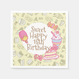 甘いベーカリーとドリンクグリーン スタンダードカクテルナプキン