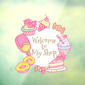 甘いベーカリーとドリンク ウィンドウサイン (シート3)