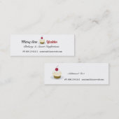 甘いベーカリーのかわいらしいカップケーキのパン屋の砂糖菓子 スキニー名刺 (正面/裏面)