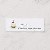 甘いベーカリーのかわいらしいカップケーキのパン屋の砂糖菓子 スキニー名刺 (裏面)