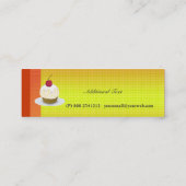 甘いベーカリーのケーキのカップケーキ及び砂糖菓子 スキニー名刺 (裏面)